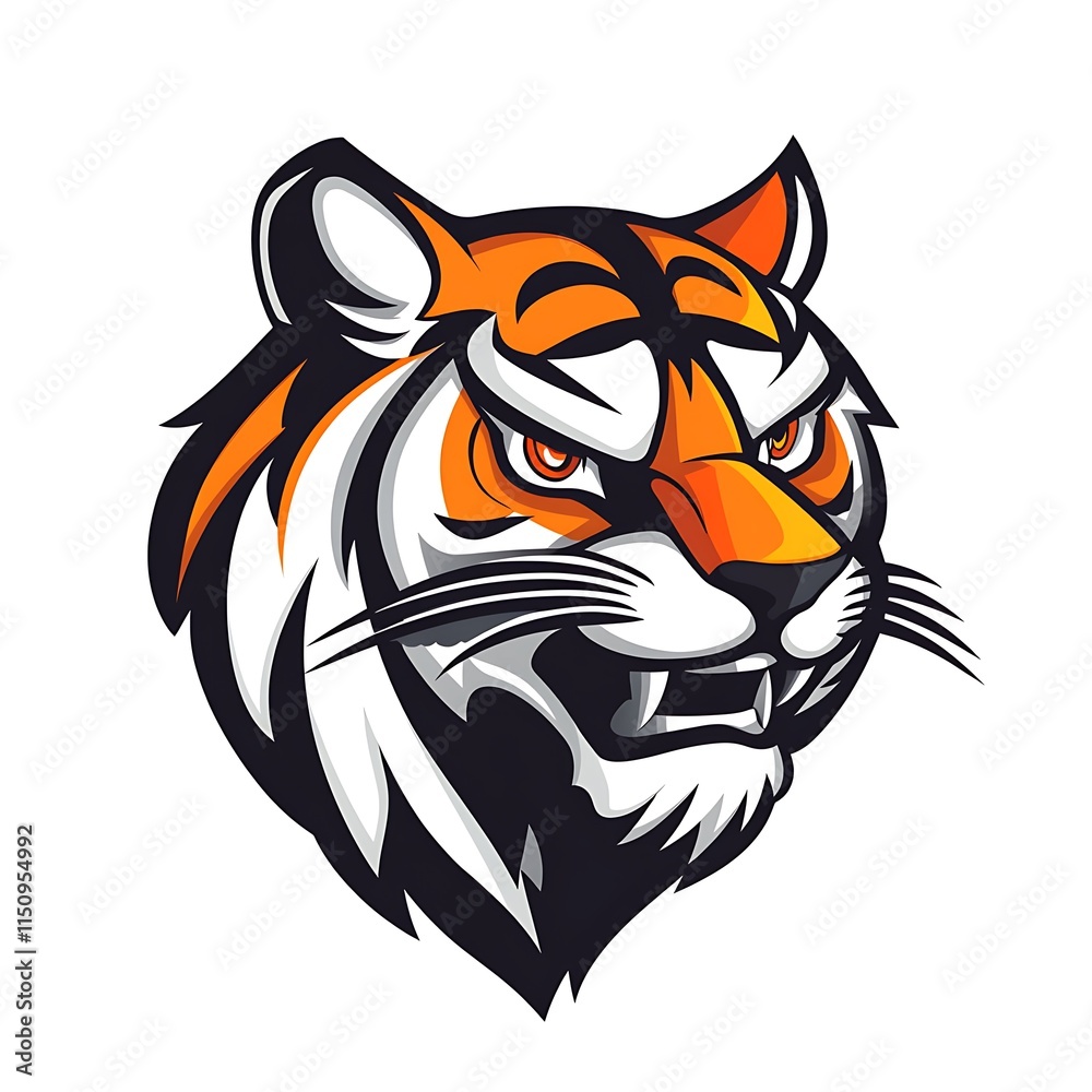 Obraz premium Tiger Head Mascot Logo. Aggressive Wild Animal Graphic Design.
