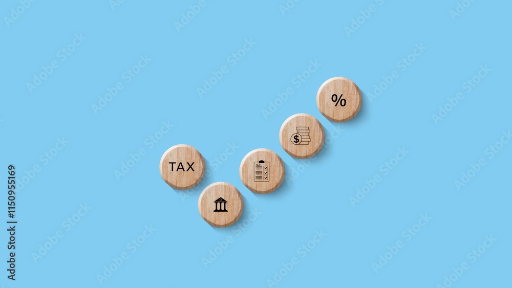 Tax concept. Income tax on wooden cube, savings, represent the concept tax return preparation and financial management, taxes planning. Finance, Money, Investment, Finance, Funds Tax concept. Income tax on wooden cube, savings, represent the concept tax return preparation and financial management, taxes planning. Finance, Money, Investment, Finance, Funds