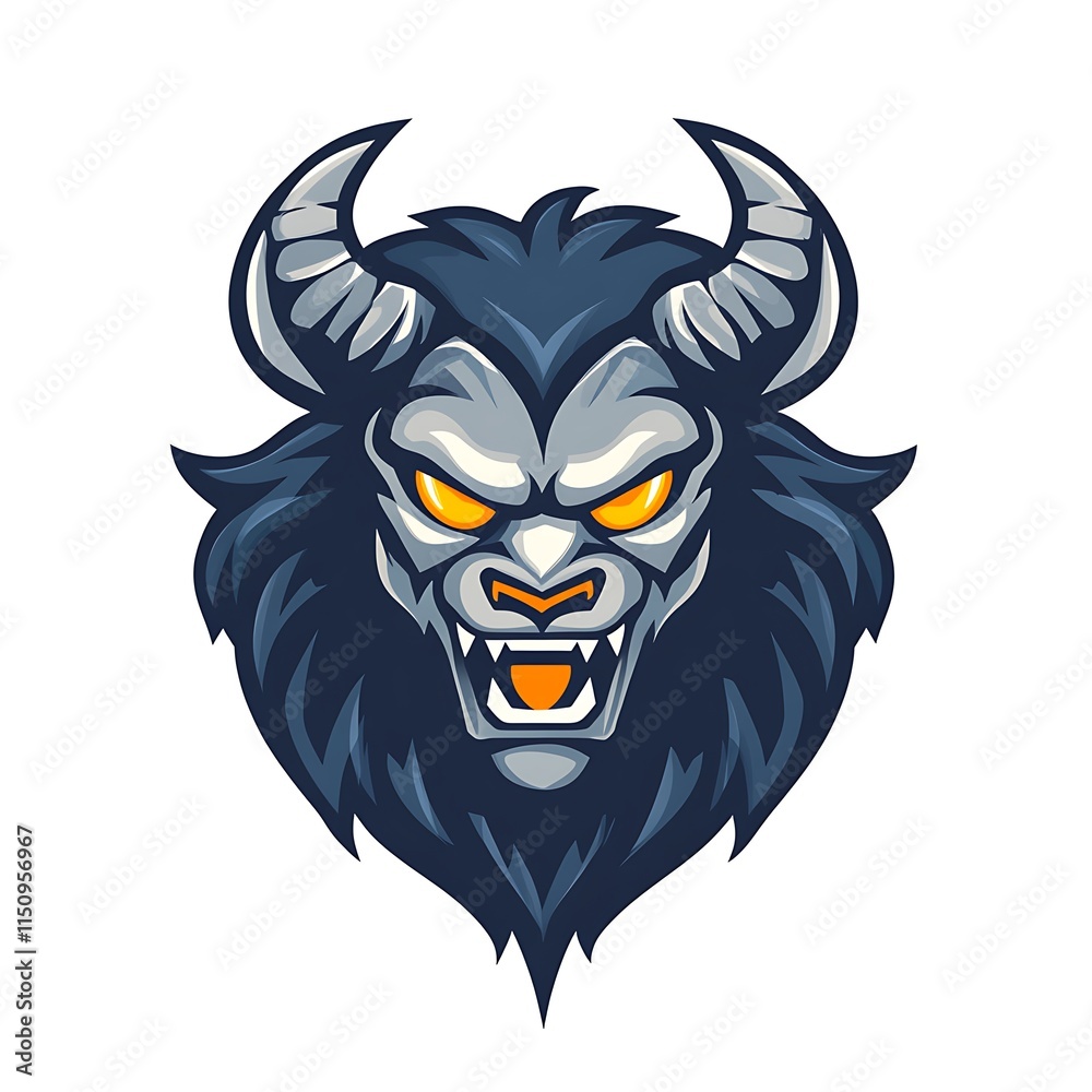 Fototapeta premium Aggressive mythical creature mascot logo. Concept of strength, power, and evil.