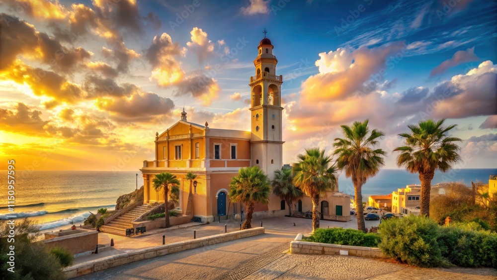 Jaffa's St. Peter's: sunlit minimalism. A tranquil Tel Aviv morning. Jaffa's St. Peter's: sunlit minimalism. A tranquil Tel Aviv morning.