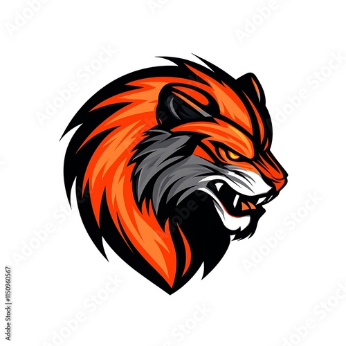 Wallpaper Mural Aggressive Fox Mascot Logo. Concept of Strength, Power, and Wildness. Torontodigital.ca