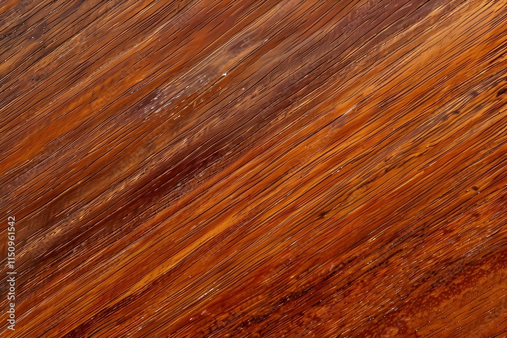 Naklejka premium Close-up of detailed mahogany wood texture with rich red tones and natural grain patterns.
