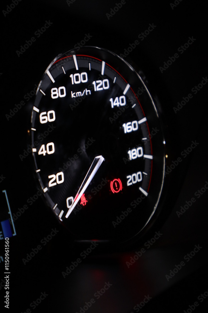 speedometer on black background