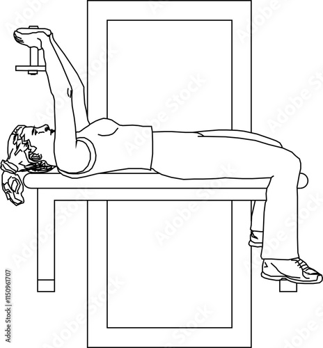 Vector sketch illustration silhouette design of people doing fitness exercise for body fitness 