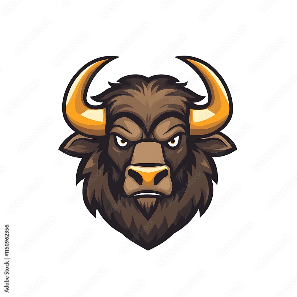 Fototapeta premium Bull Mascot Logo. Powerful Animal Head Graphic Design.