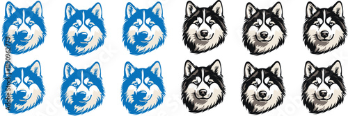 Siberian husky head logo Free
 photo