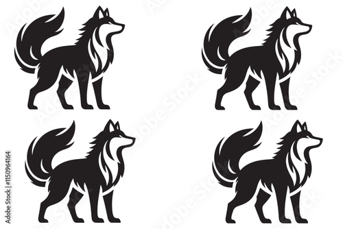 Siberian husky head logo Free
