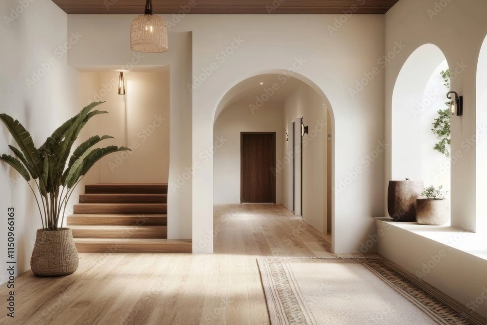 Fototapeta premium A contemporary entryway showcasing refined design and style.