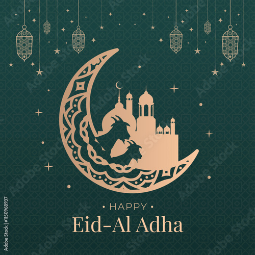 Luxury Elegant Gold Ramadan Eid Al Fitr Square Flyer Social Media Instagram Post Template 9