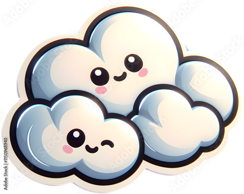 a smiling cute lumpy cloud photo