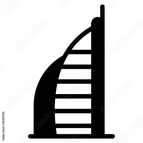 Burj Al Arab Dubai Glyph Icon