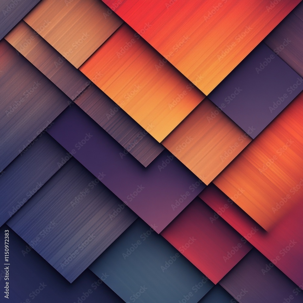 Obraz premium Colorful image of squares and rectangles with a wood grain background