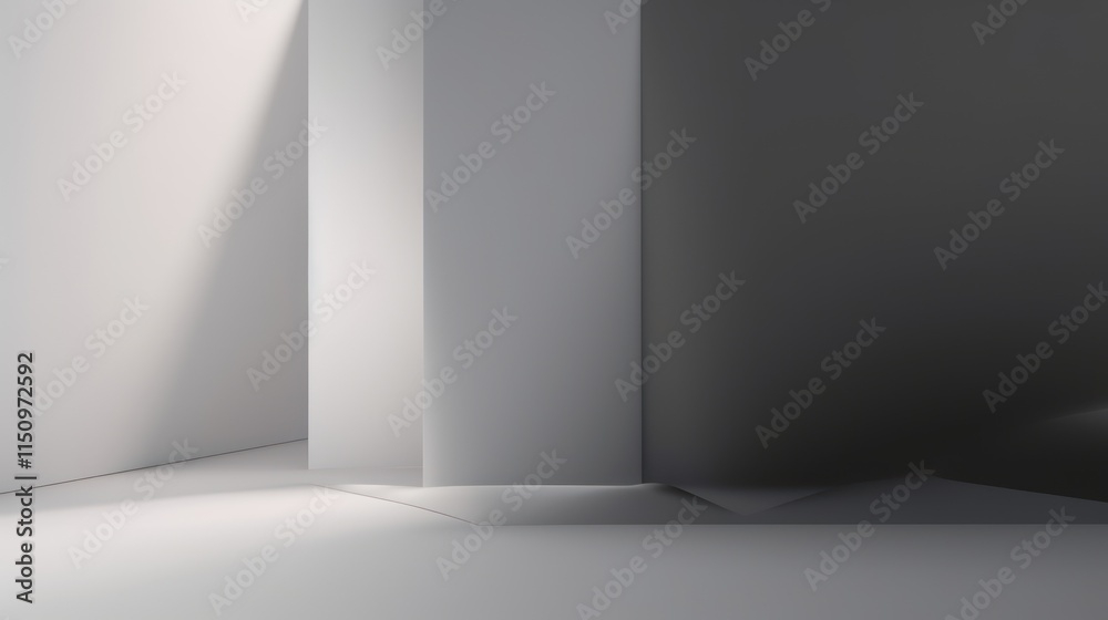 Abstract grayscale shapes illuminated by sunlight Abstract grayscale shapes illuminated by sunlight