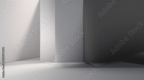 Wallpaper Mural Abstract grayscale shapes illuminated by sunlight Torontodigital.ca