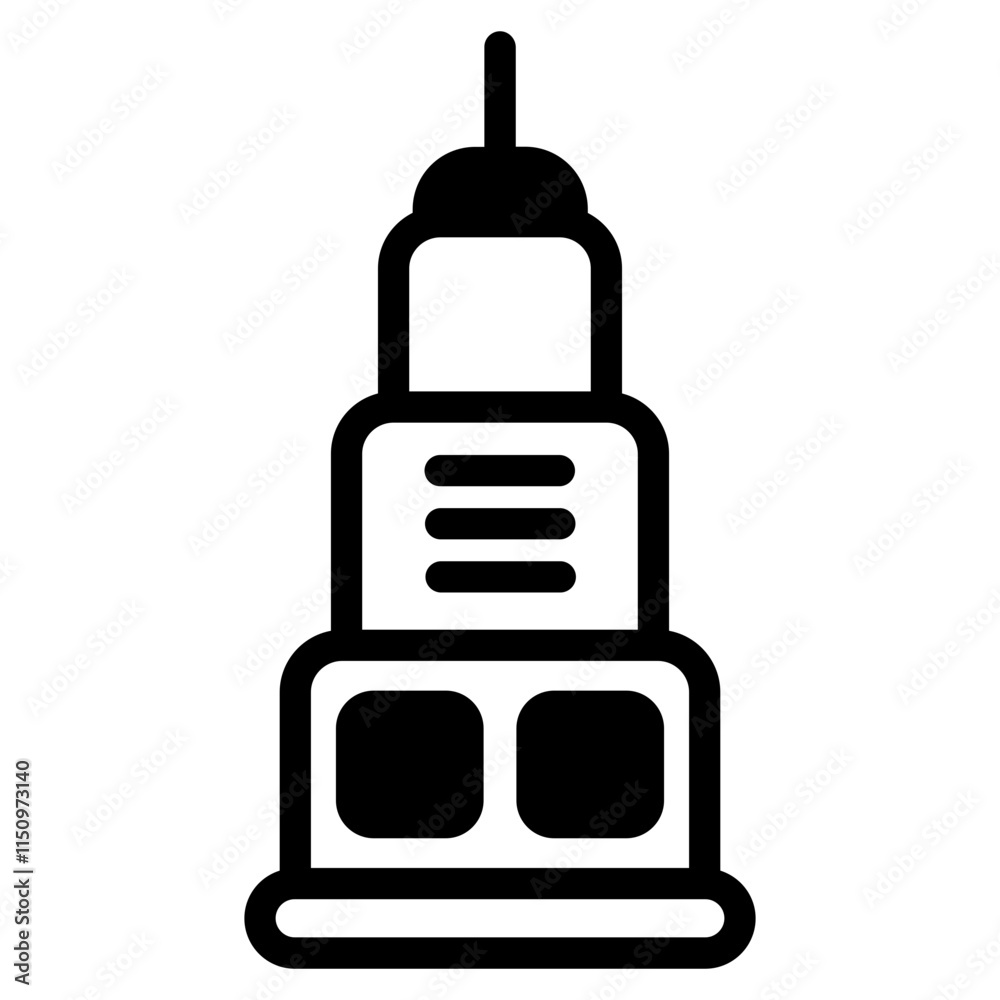 City building Glyph Icon City building Glyph Icon