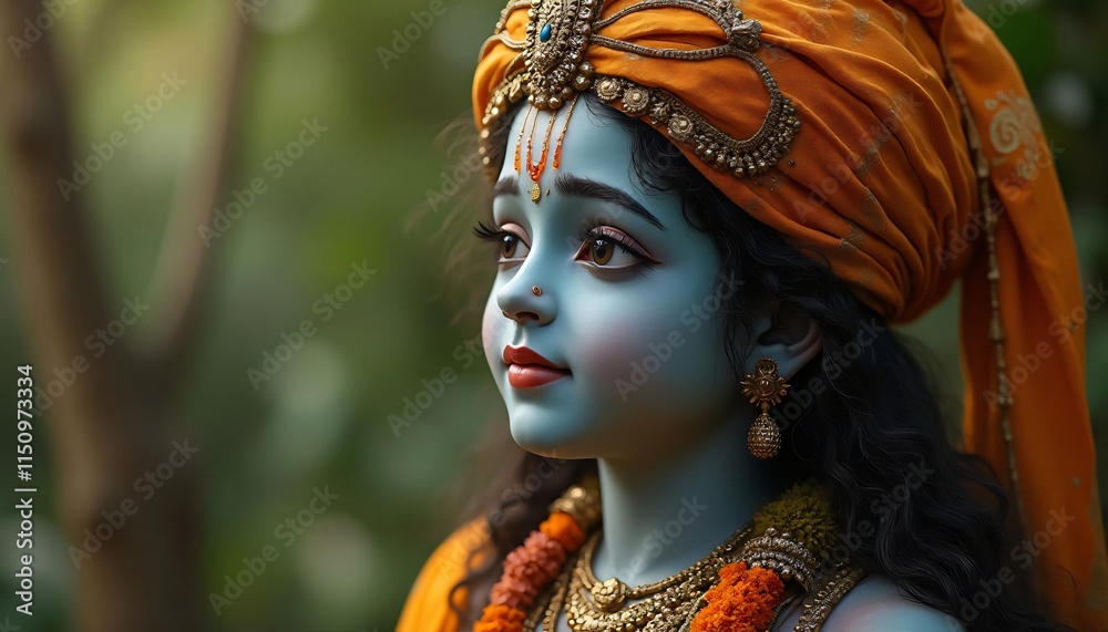 Adorable Krishna Child Portrait Divine Indian Religious Deity Culture Faith Spiritual God Mythology Adorable Krishna Child Portrait Divine Indian Religious Deity Culture Faith Spiritual God Mythology
