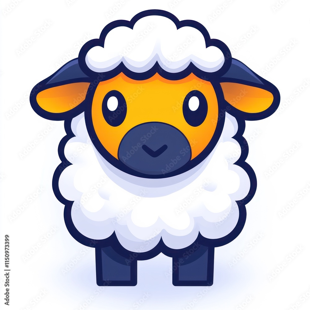 Fototapeta premium Cute cartoon sheep illustration.