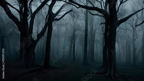 dark forest in the night, forest in the night, forest with fog video