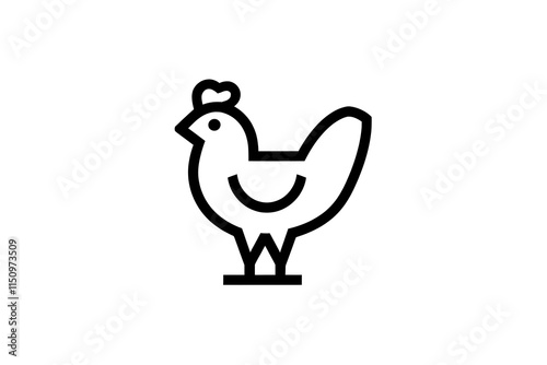 Simple Hen Icon Poultry, Farm, Bird, Animal, Graphic Design photo