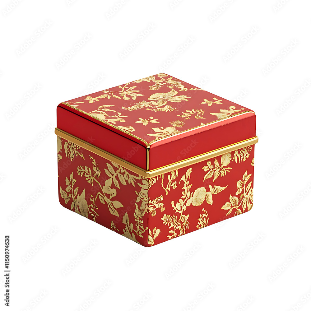 matte bright red 3D box with a red ribbon isolated on transparent background matte bright red 3D box with a red ribbon isolated on transparent background