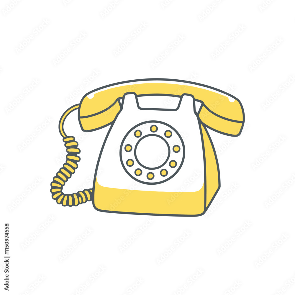 Classic Rotary Telephone Vector Graphic for Use in Educational Materials and Decorative Prints Classic Rotary Telephone Vector Graphic for Use in Educational Materials and Decorative Prints