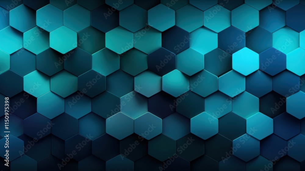 Abstract Hexagon Pattern Blue Gradient Background Abstract Hexagon Pattern Blue Gradient Background
