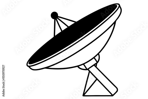 Radar satellite dish silhouette.