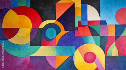 Vibrant Abstract Geometric Art with Bold Colors