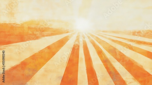 Vintage paper texture with sunburst rays, grunge design in yellow and orange colors