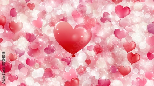 Valentine's Day Heart Shape Pattern Illustration for Romantic Holiday Card Design photo