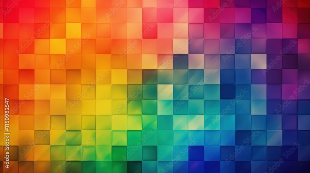 Abstract Colorful Square Mosaic Pattern Background Abstract Colorful Square Mosaic Pattern Background