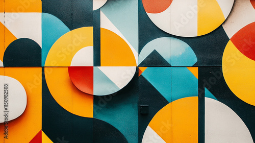 Abstract Geometric Wall Art with Bold Colors