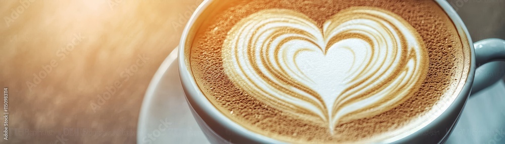 Valentine love-filled day. Heart-shaped latte art in a coffee cup. Valentine love-filled day. Heart-shaped latte art in a coffee cup.