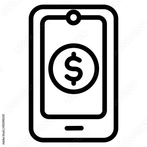 Payment app Line Icon