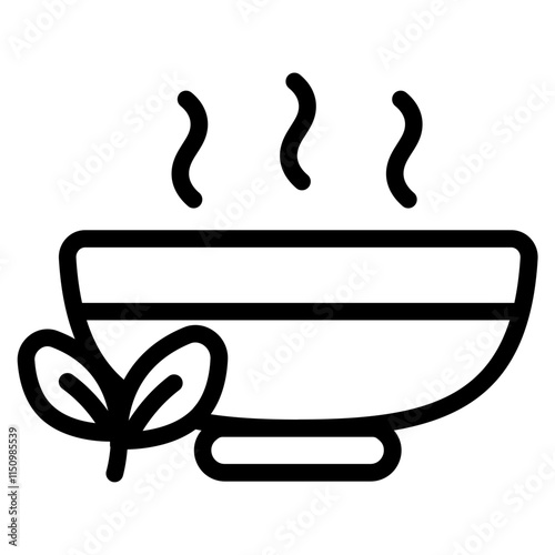 Soup vegan Line Icon