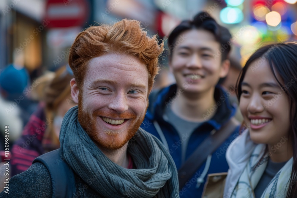 Portrait of a red-haired man with a smile on his face Portrait of a red-haired man with a smile on his face