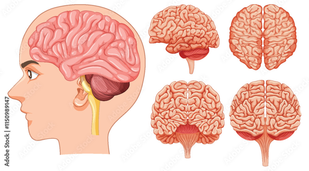 Human Brain Anatomy Illustration Human Brain Anatomy Illustration