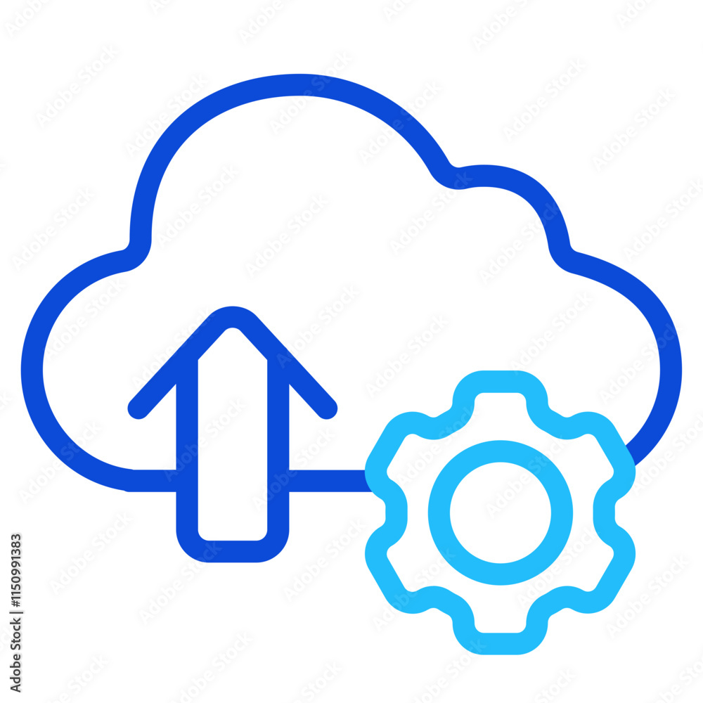 Cloud technology Duoline Icon Cloud technology Duoline Icon