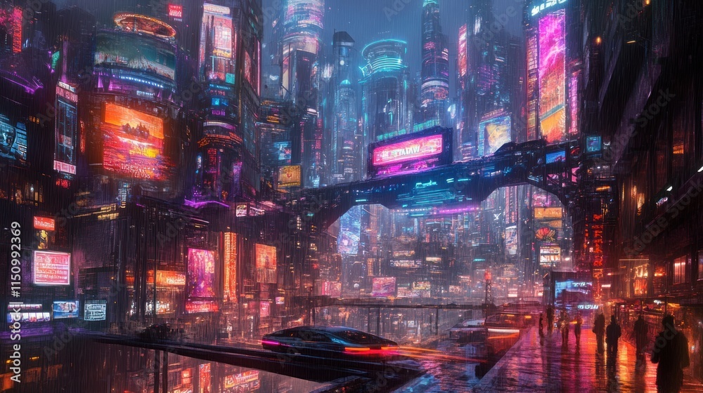 Cyberpunk Metropolis: A Night in the Neon City