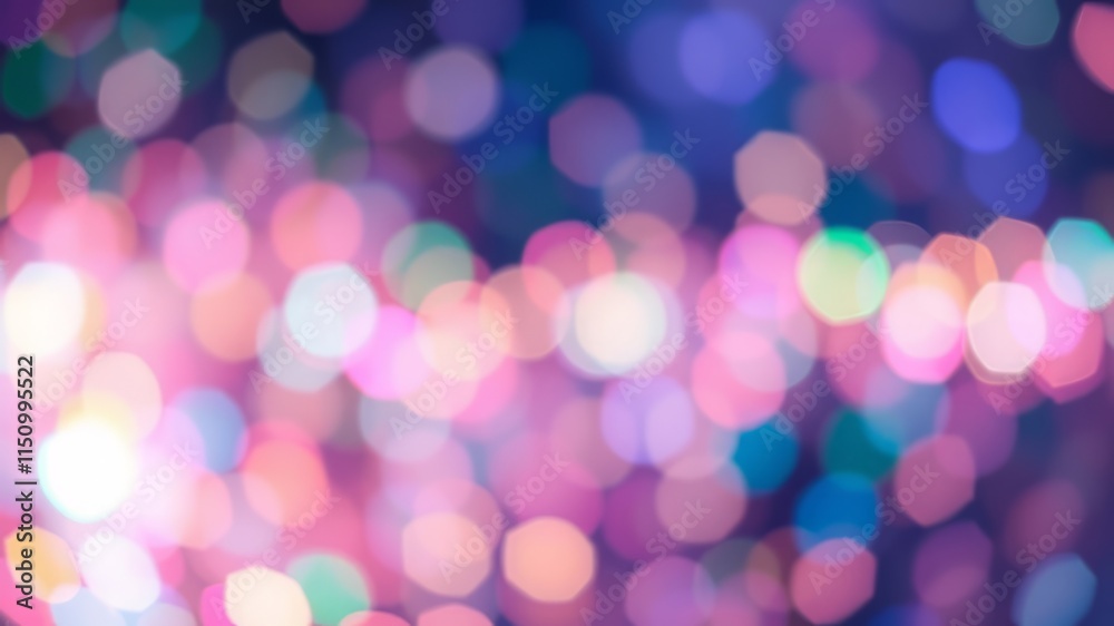 Fototapeta premium Colorful Bokeh Lights Abstract Rainbow Glitter Blur - AI Photo