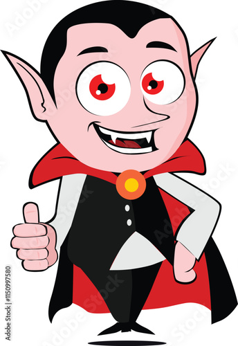 Vector illustration Vampire Dracula mascot for hallowen cartoon design