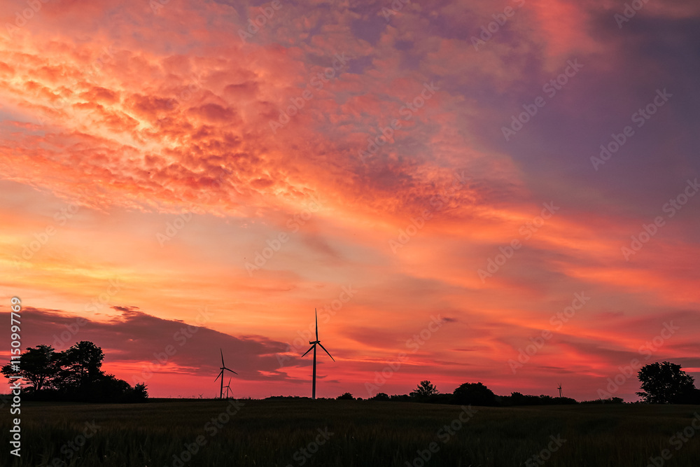 Wind Turbines Catch the Early Morning Breeze in Jarvis Wind Turbines Catch the Early Morning Breeze in Jarvis