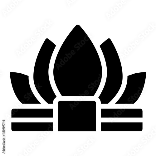 Lotus temple Solid Icon