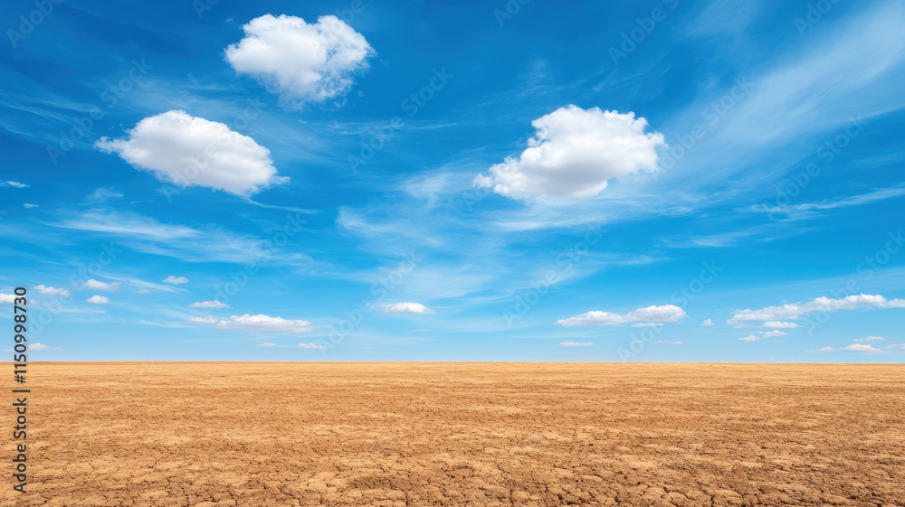 vast dry desert landscape under bright blue sky vast dry desert landscape under bright blue sky