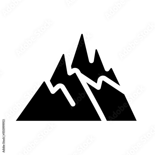 Mountains Solid Icon