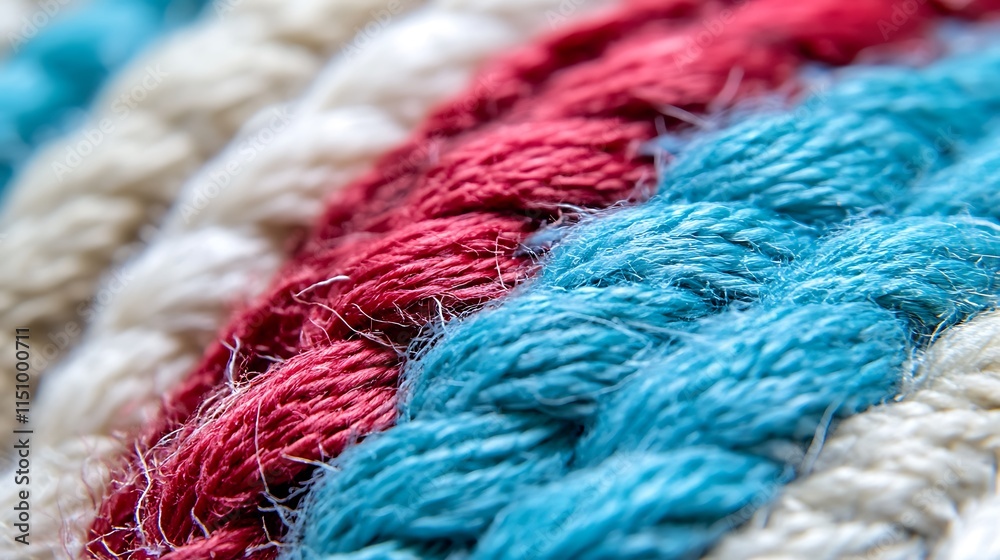 Close-up of colorful braided textile threads. Close-up of colorful braided textile threads.