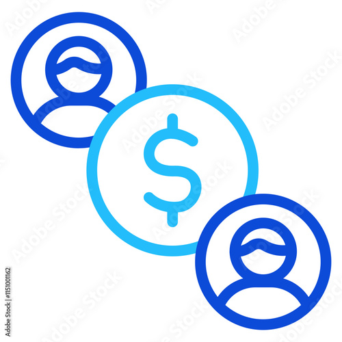 Peer to peer payment Duoline Icon