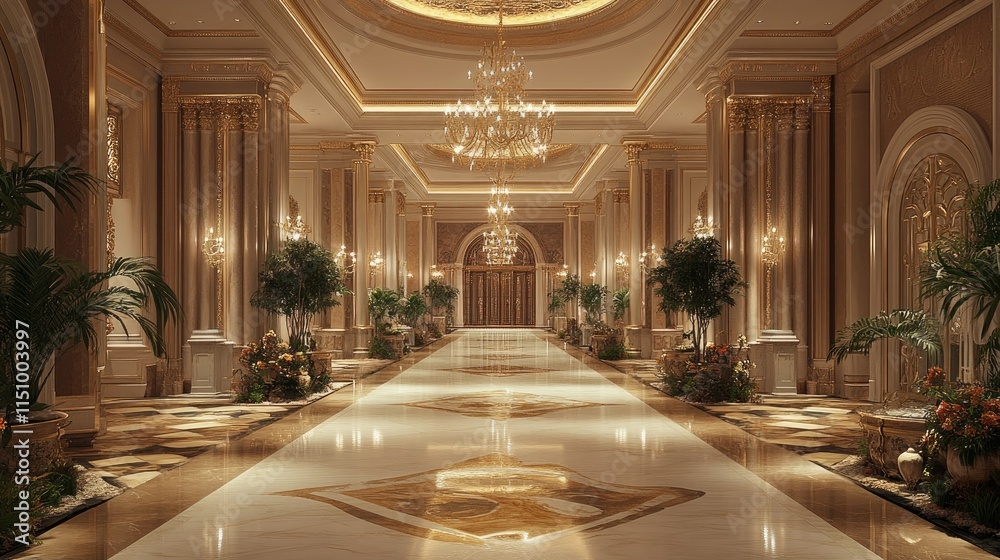 Opulent Grand Hall: A Luxurious Interior Design Opulent Grand Hall: A Luxurious Interior Design