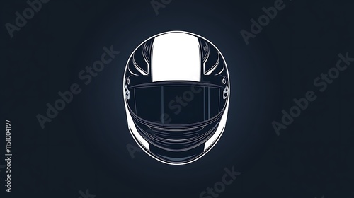 Minimalist illustration of a racing helmet. photo