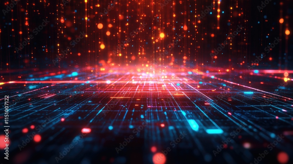 Abstract Digital Landscape: A Symphony of Light and Data Abstract Digital Landscape: A Symphony of Light and Data